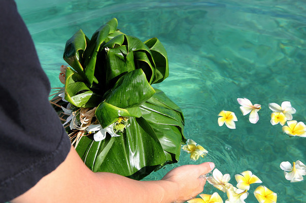 flower dedication in ocean